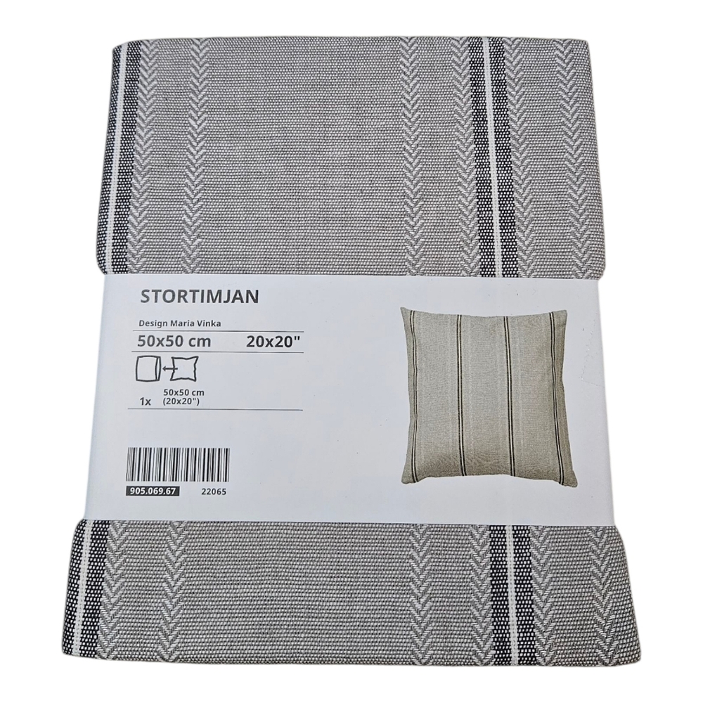IKEA Stortimjan Cushion Cover NEW Maria Vinka 20X20 Gray White Black